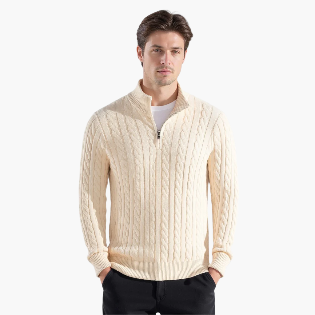 Ravello Zipped Cable Sweater