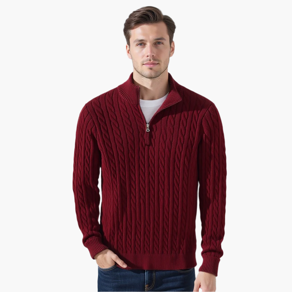 Ravello Zipped Cable Sweater